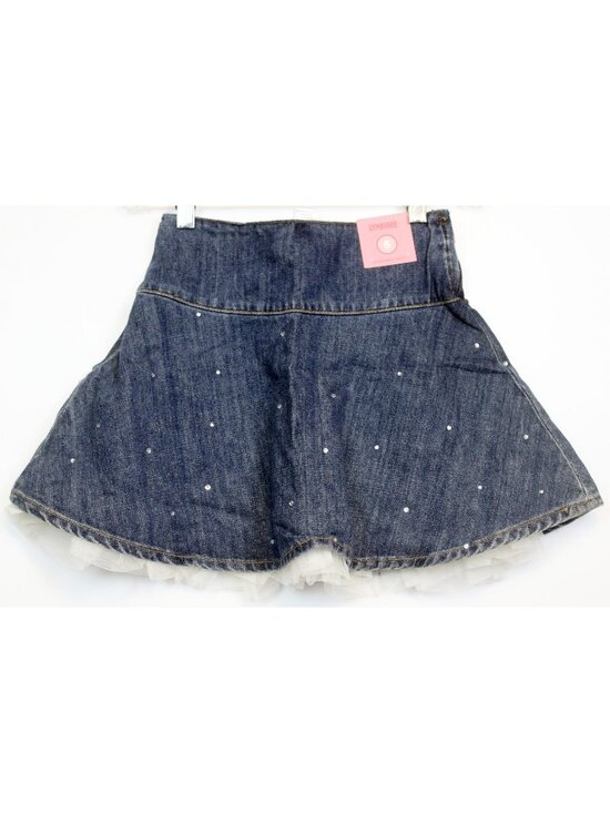 Gymboree Other - 2008 Gymboree Winter Snowflake Denim Skirt Tulle Rhinestones Flare sz 5 Lined